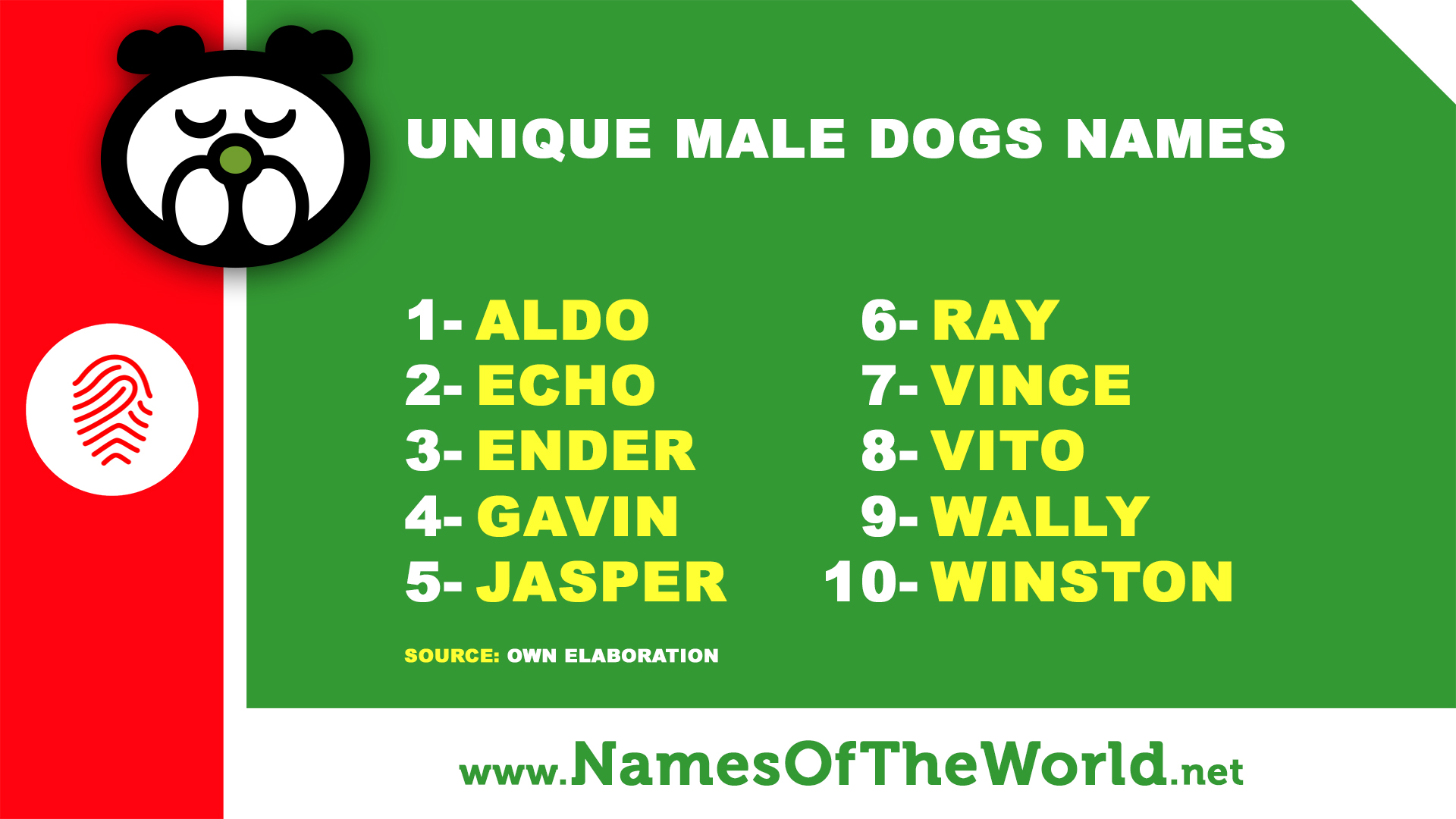 10 unique male dogs names